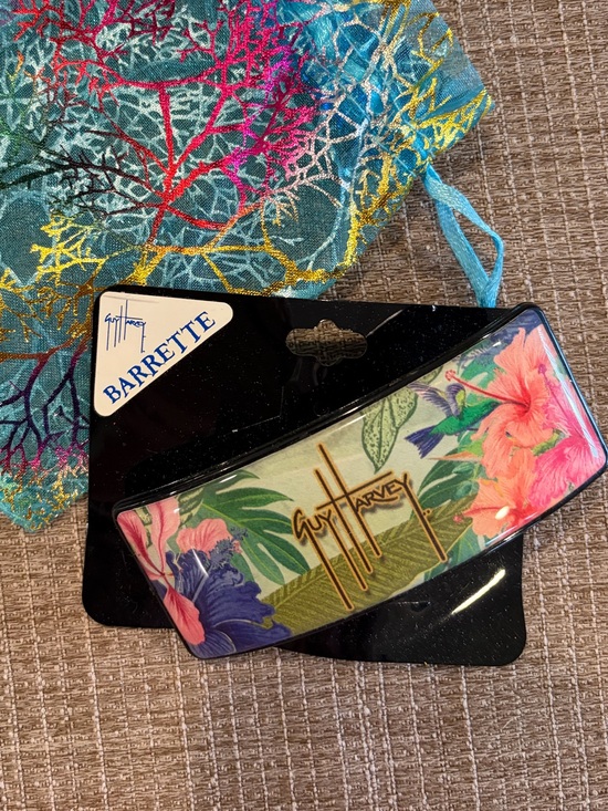 Guy Harvey Accessories - Guy Harvey Tropical Floral Hair Barrette in Pink, Green & Blue